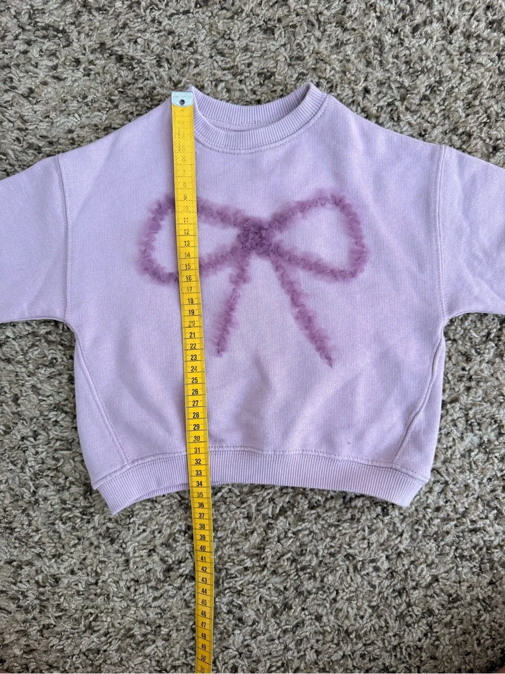Zara Lilac Girls Sweatshirt with Fuzzy Bow